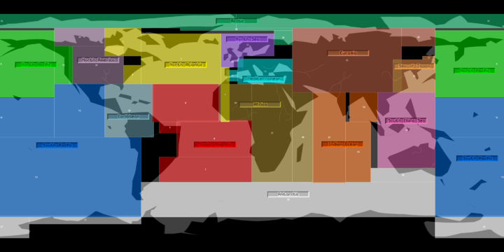 Карта мира региональных зон TFTD
